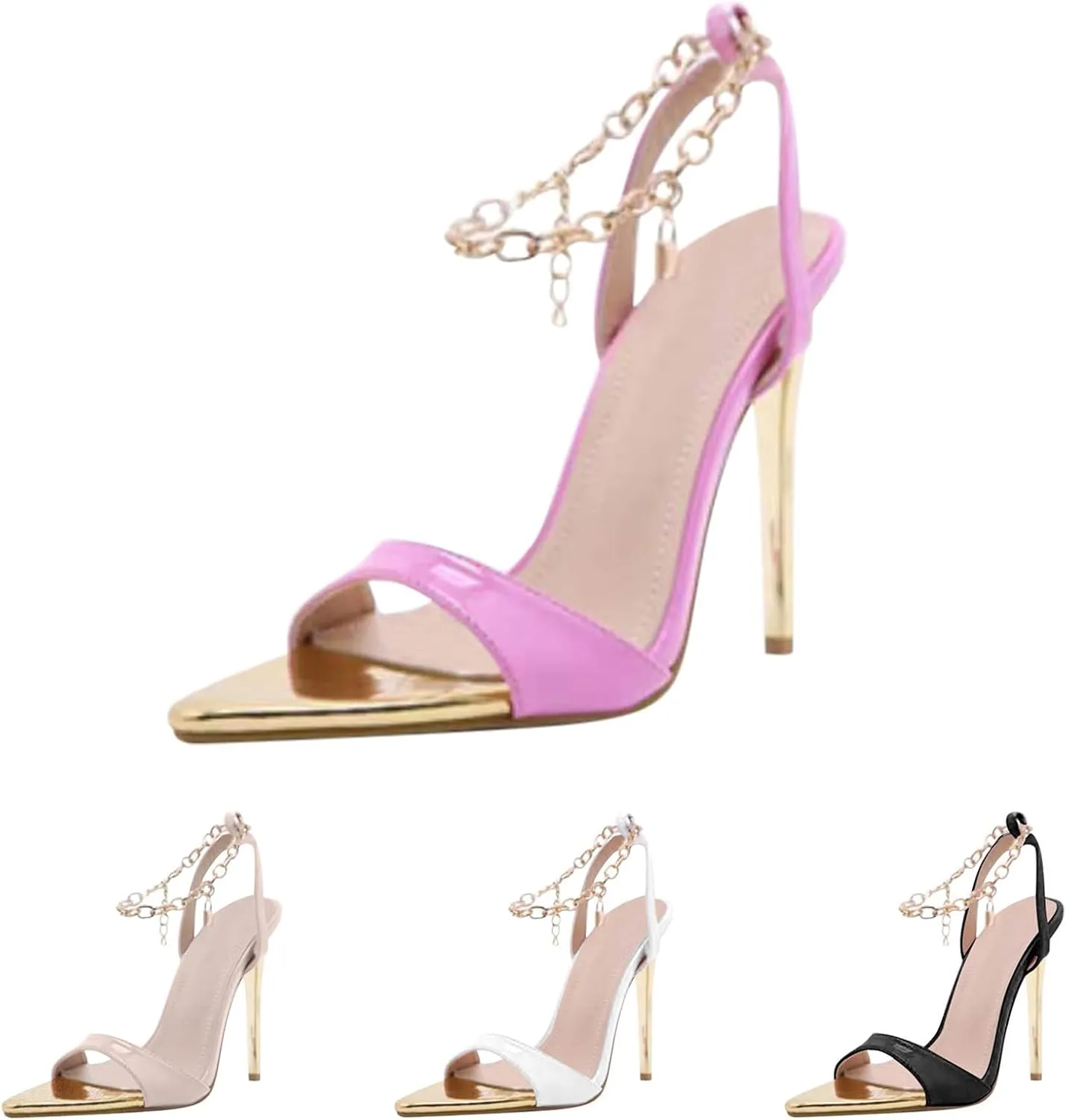 for Women 2025 Low Block Open Sandals Square Toe Bridal Shoes Ankle Strap Summer Heels