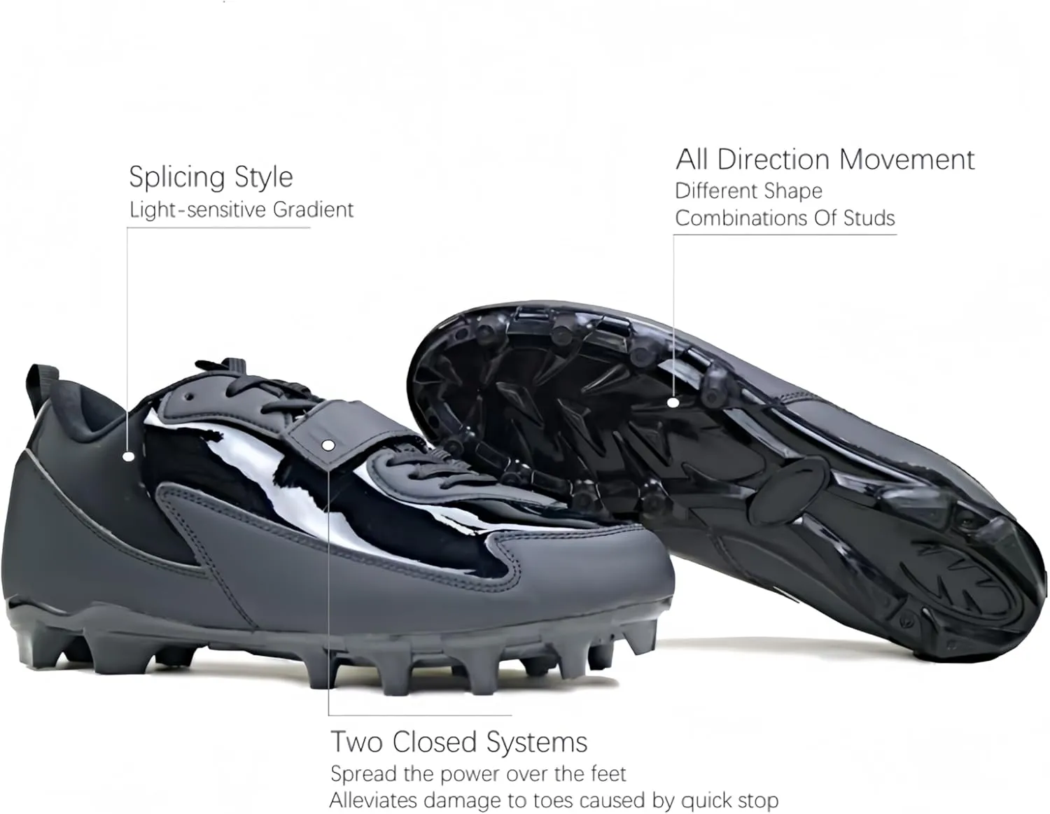 Glitter Flag Football Cleats,Men,Women，Girl，Large Size,Change Color