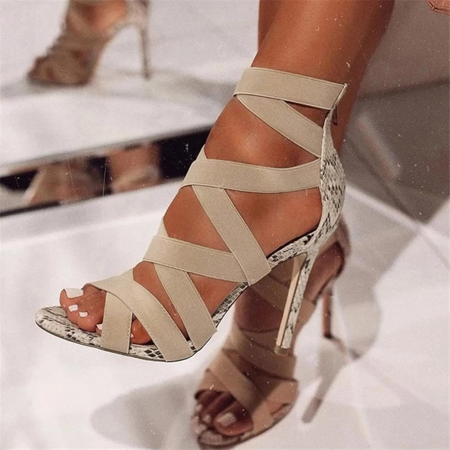 Heels for Women High Heel Dress Sandals Summer Fine Open Toe Party Fashion Stiletto Strap Sexy High Heels Sandals