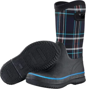 HISEA Women Mud Boots, Neoprene Rubber Garden Shoes Waterproof Mid Calf Rain Boots for Outdoor