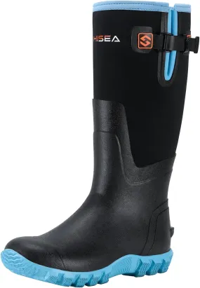 HISEA Women's Mid Calf Rain Boots Waterproof Rubber Boot for Garden Mud Working