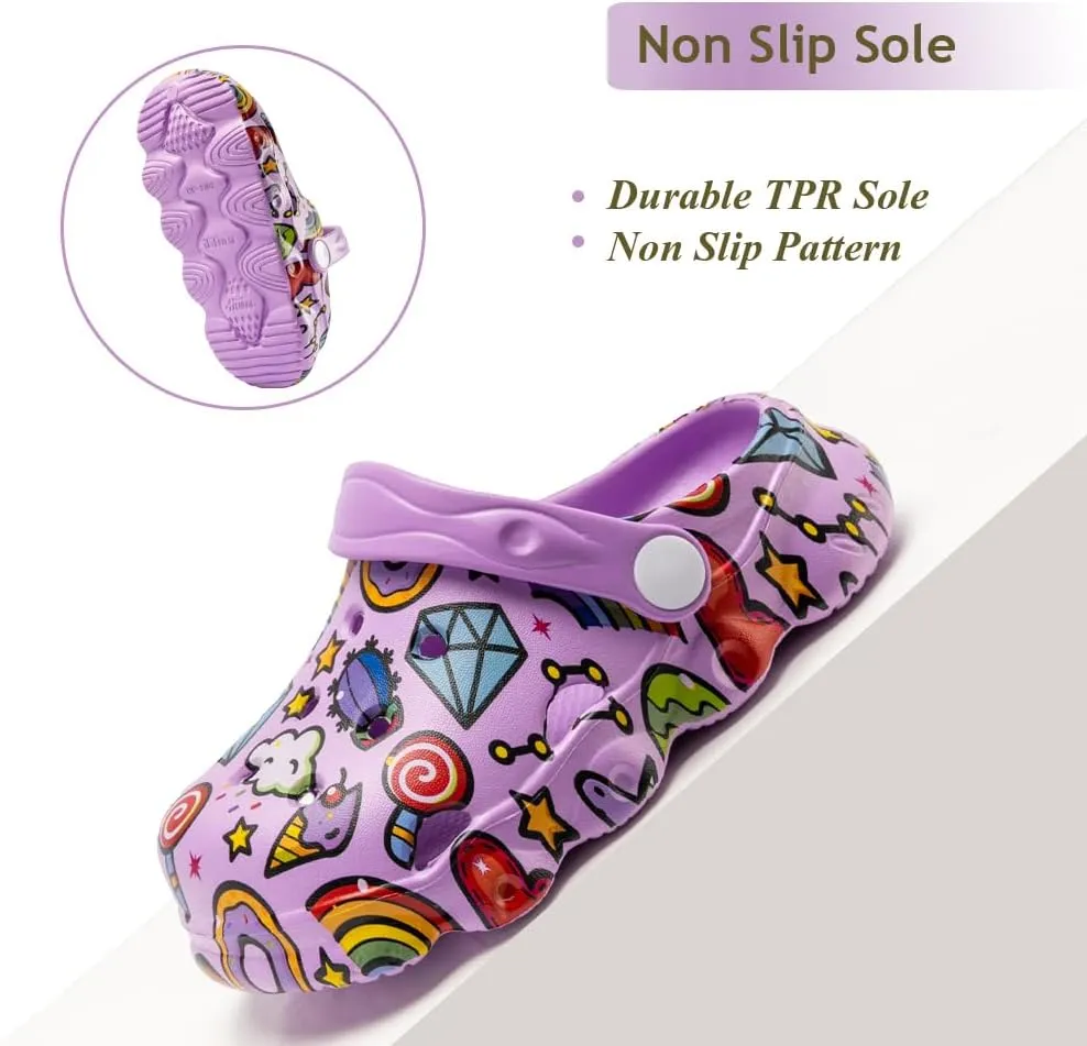 Kids Clogs Boys Girls Toddler Dinosaur Slip on Slide Garden Shoes Cartoon Beach Pool Kids Clog Sandals Slippers Water Clogs