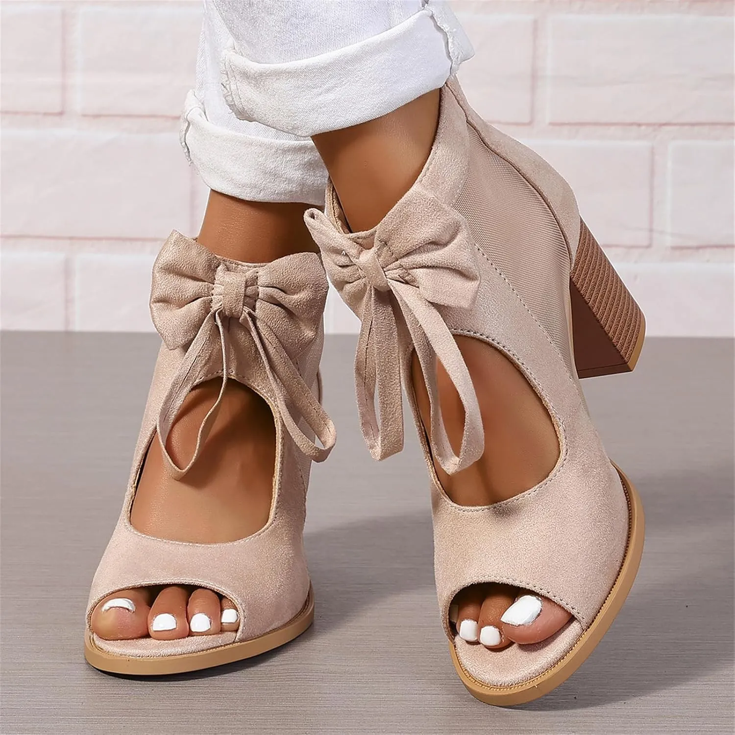 Ladmiple Chunky Heels For Women Dressy Sandals Open Toe Ankle Strap Comfortable Party Dress Wedding Pumps Shoes Block Heels