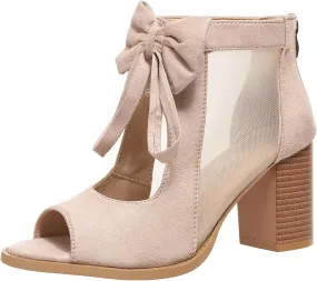 Ladmiple Chunky Heels For Women Dressy Sandals Open Toe Ankle Strap Comfortable Party Dress Wedding Pumps Shoes Block Heels