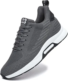 Mnplciea Men's Invisible Height Increasing Elevator Shoes 3.15 Inches Lace Up Road Running Sneakers Lightweight Breathable Knitted Sporty Trainers