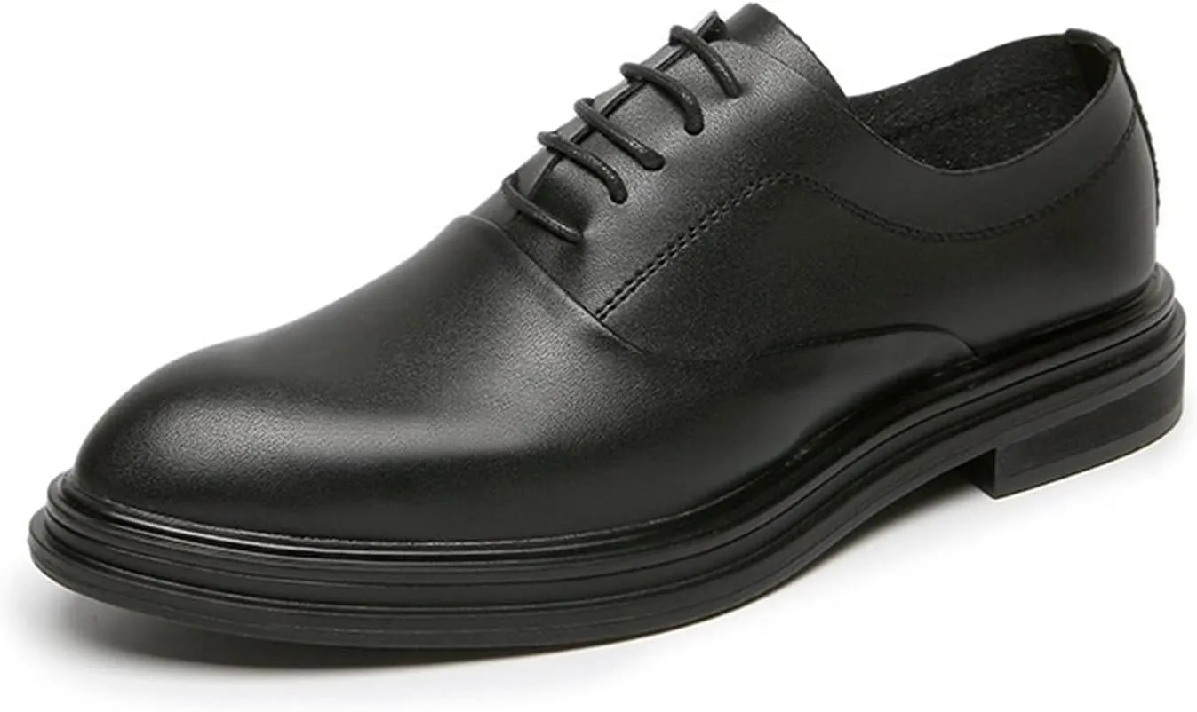 Oxford Dress Shoes for Men Lace Up Brogue Embossed Wing tip Derby Shoes PU Leather Non Slip Anti-Slip Block Heel Rubber Sole Slip Resistant Classic