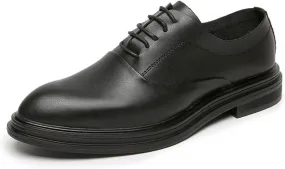 Oxford Dress Shoes for Men Lace Up Brogue Embossed Wing tip Derby Shoes PU Leather Non Slip Anti-Slip Block Heel Rubber Sole Slip Resistant Classic