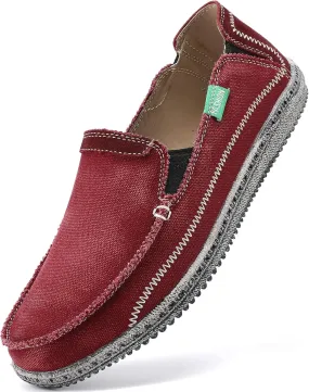 VILOCY Mens Slip on Deck Shoes Zero Drop Casual Canvas Loafer Vintage Flat Boat Shoes VILOCY Mens Slip on Deck Shoes Zero Drop Casual Canvas Loafer Vintage Flat Boat Shoes