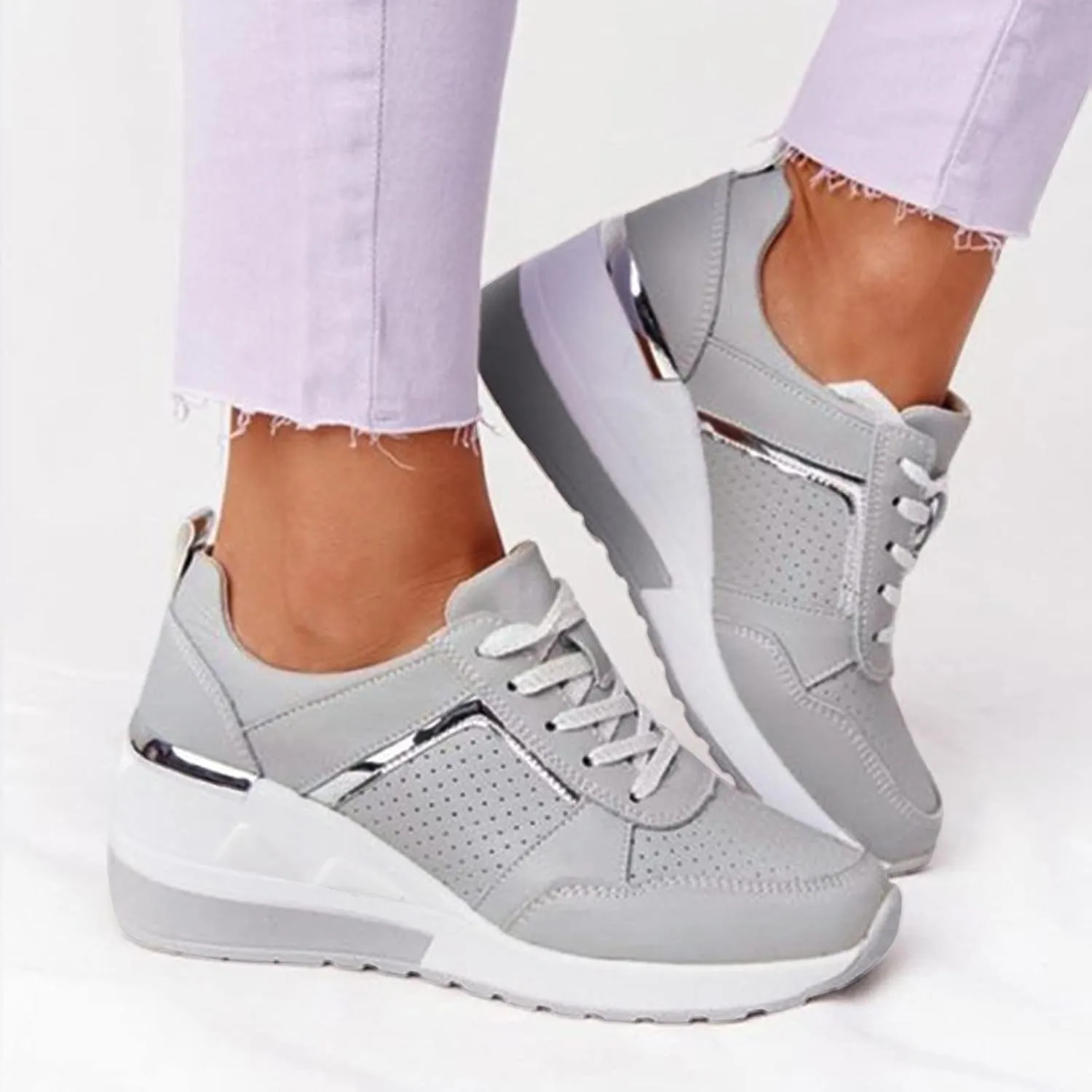 Walking Shoes Women Arch Support Slip On Sneakers Comfortable Non Slip Orthopedic Shoes Thick Running Tennis Shoes