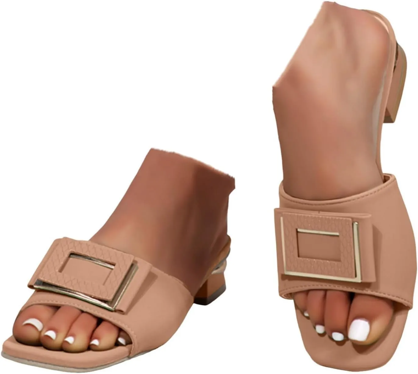 Women's Boho Casual Flat Sandals 2025 Comfortable Fashion Beach Open Toe Summer Slip On Daily Shoes Dress Block Heel Dress Sandals for Outdoor Wedding