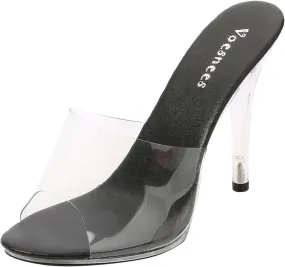 Womens Clear Heels Sandals Open Toe Slingback Slip On Summer Casual Dress Shoes Comfortable Transparent Sexy Stiletto Heel Slippers for Party Beach Daily Day