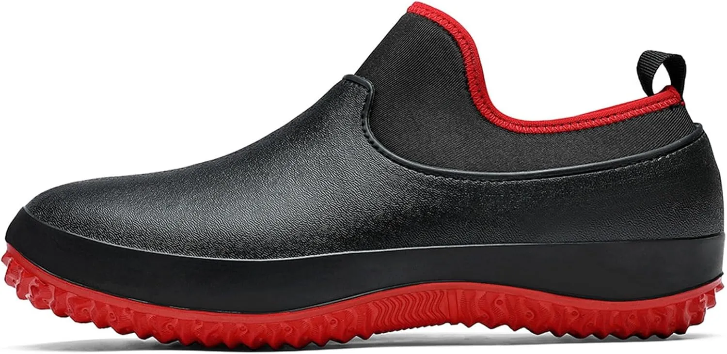 Wygwlg Men Work Chef Shoes Large Size Non-Slip Casual Loafers Waterproof and Oilproof Flat Shoes Restaurant Shoes Outdoor Rain Boots