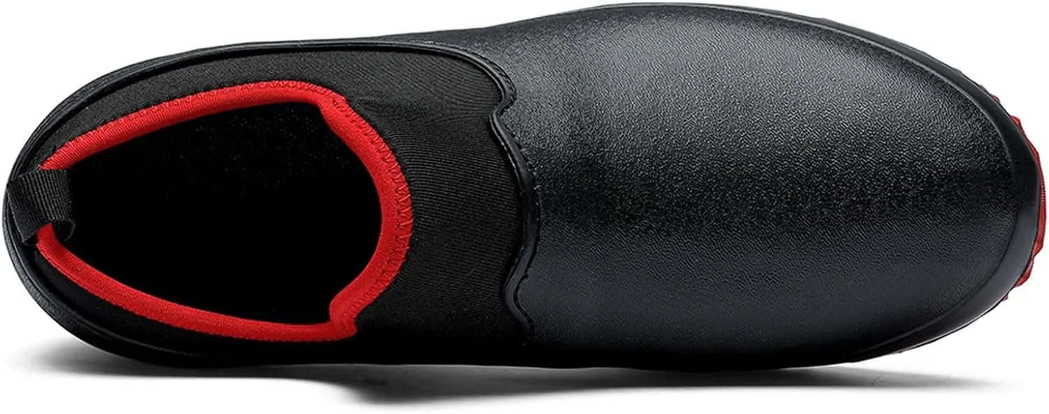 Wygwlg Men Work Chef Shoes Large Size Non-Slip Casual Loafers Waterproof and Oilproof Flat Shoes Restaurant Shoes Outdoor Rain Boots