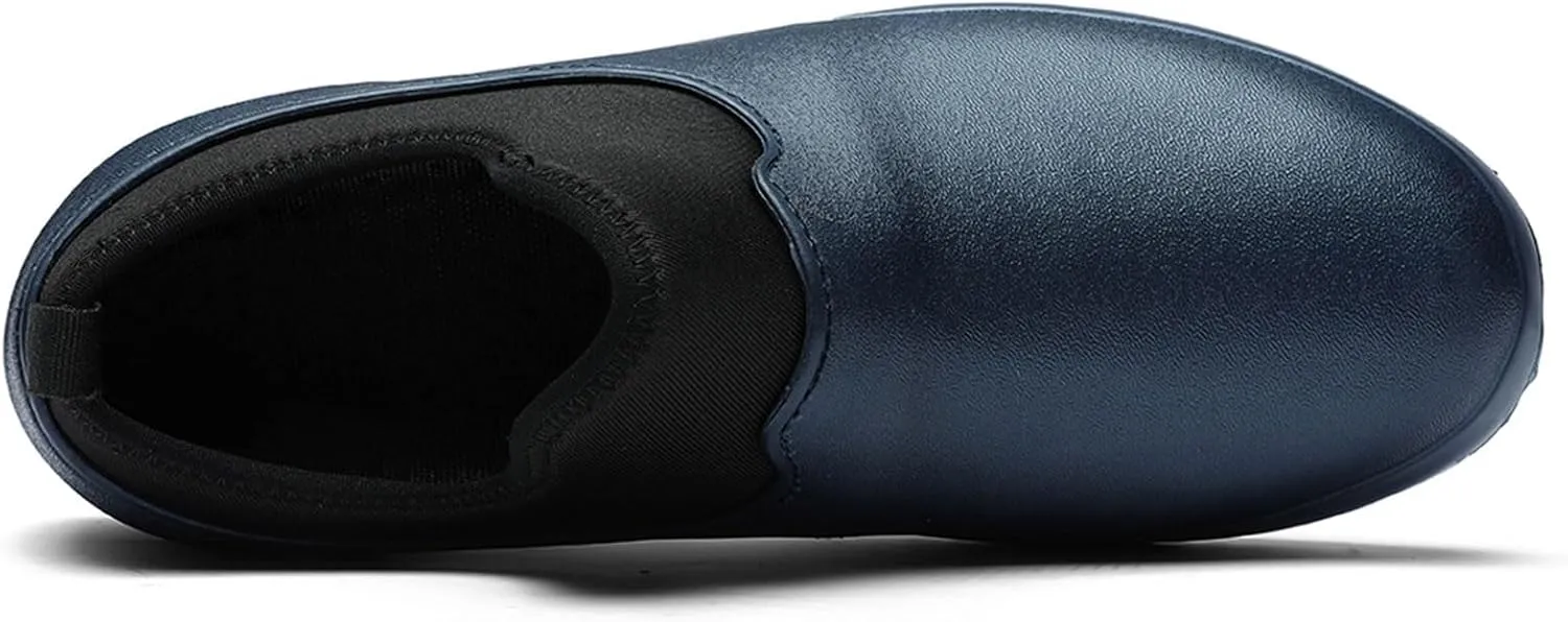 Wygwlg Men Work Chef Shoes Large Size Non-Slip Casual Loafers Waterproof and Oilproof Flat Shoes Restaurant Shoes Outdoor Rain Boots