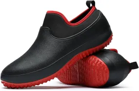 Wygwlg Men Work Chef Shoes Large Size Non-Slip Casual Loafers Waterproof and Oilproof Flat Shoes Restaurant Shoes Outdoor Rain Boots