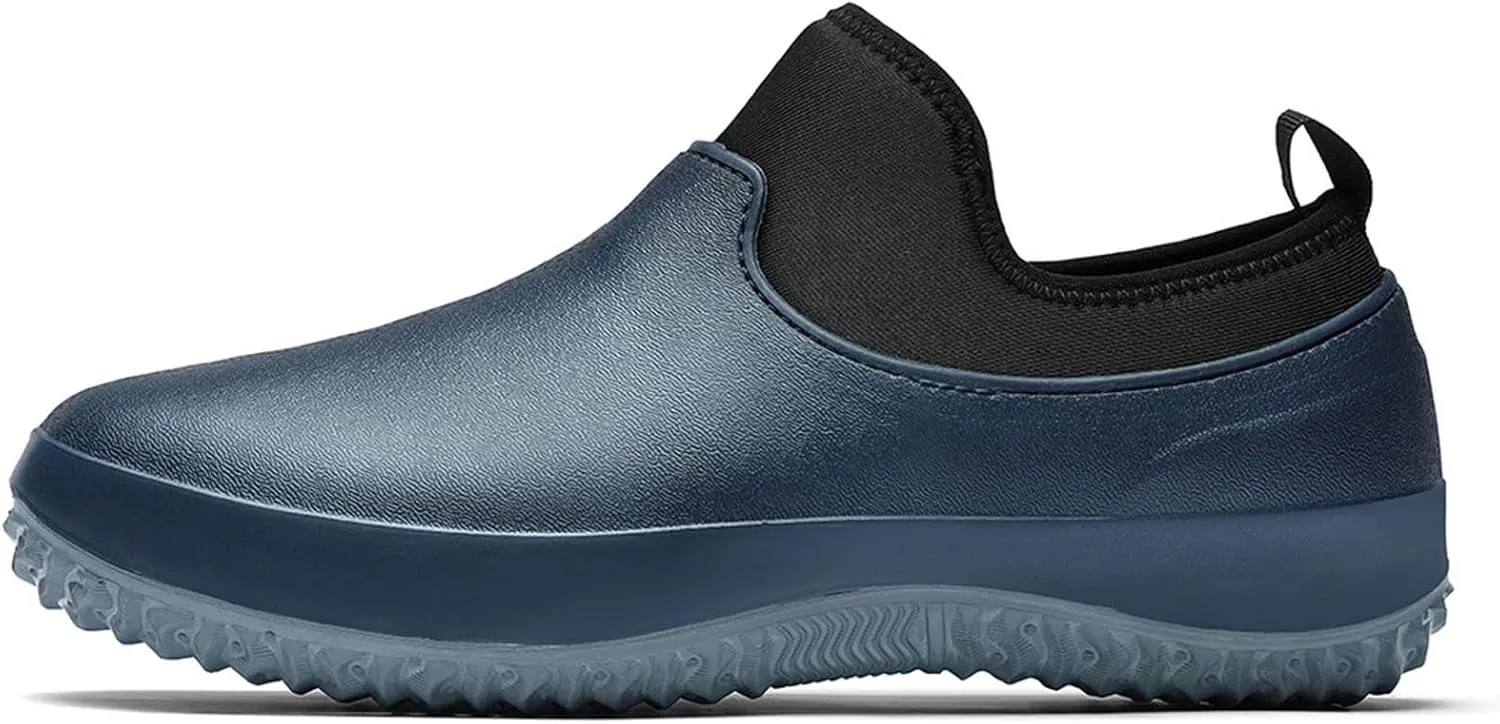 Wygwlg Men Work Chef Shoes Large Size Non-Slip Casual Loafers Waterproof and Oilproof Flat Shoes Restaurant Shoes Outdoor Rain Boots