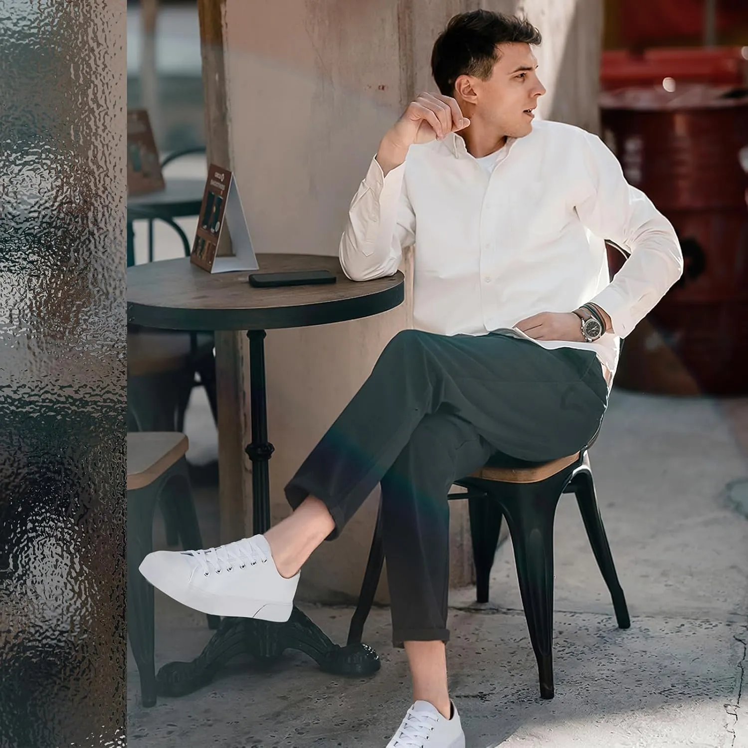 yageyan Men Canvas Low top Shoes Classic Casual Sneakers Black and White Fashion Shoes