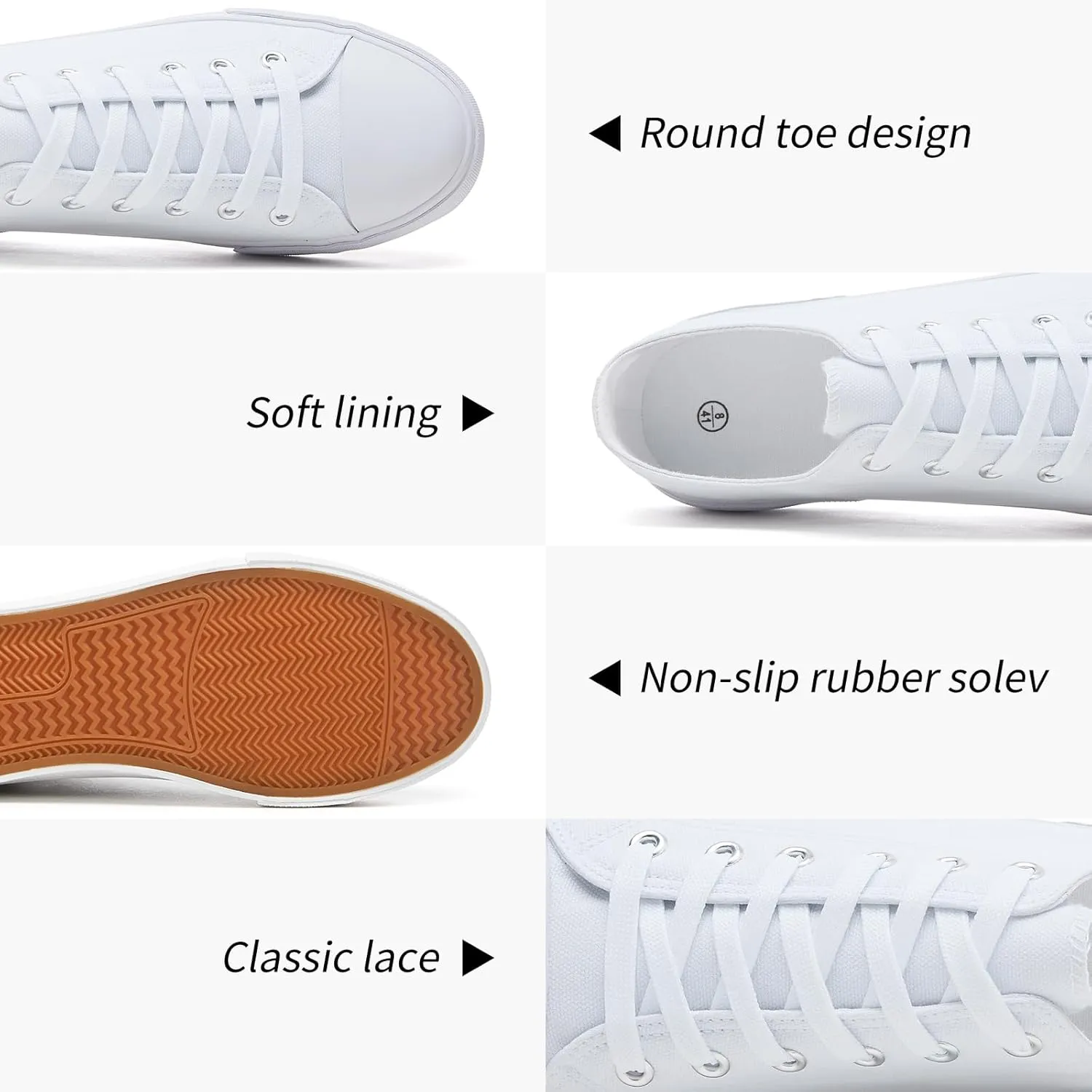 yageyan Men Canvas Low top Shoes Classic Casual Sneakers Black and White Fashion Shoes
