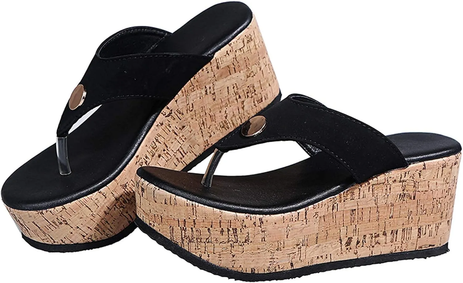ZBYY Women Wedge Sandals Platform Slip on Cork Wedge Mules Platform Slide Sandals Summer Flip Flop Gladiator Sandals